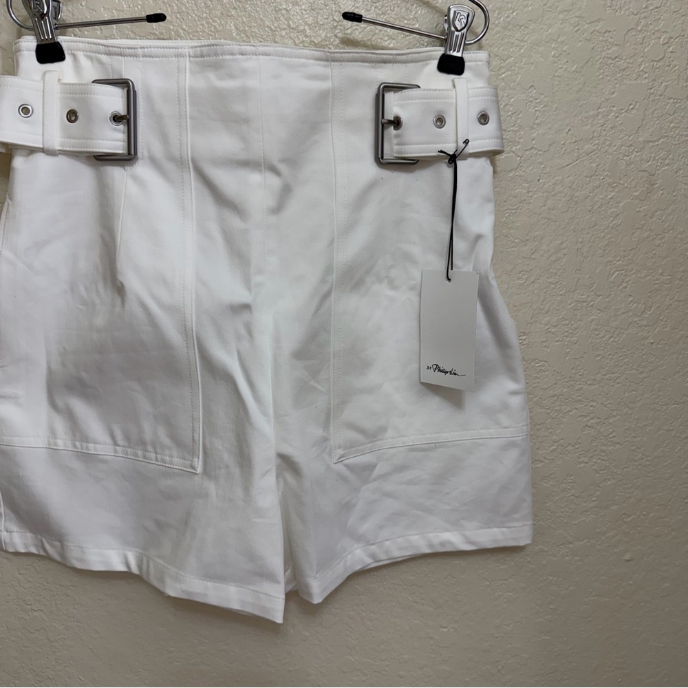 New 3.1 Phillip Lim Belted white shorts size 10 - Picture 11 of 11
